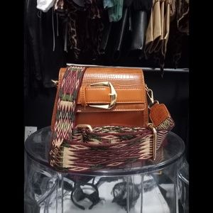 (1) Tribal Strap Convertible Crossbody Bag | Removable Woven Strap | Boho Chic